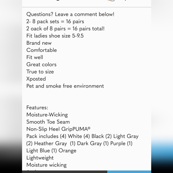PUMA Ladies No Show Sneaker Socks, 16 pairs - Picture 5 of 6